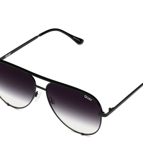 NWT Quay High mini  126 Black/smoked lenses  Aviator Sunglasses - Picture 1 of 12